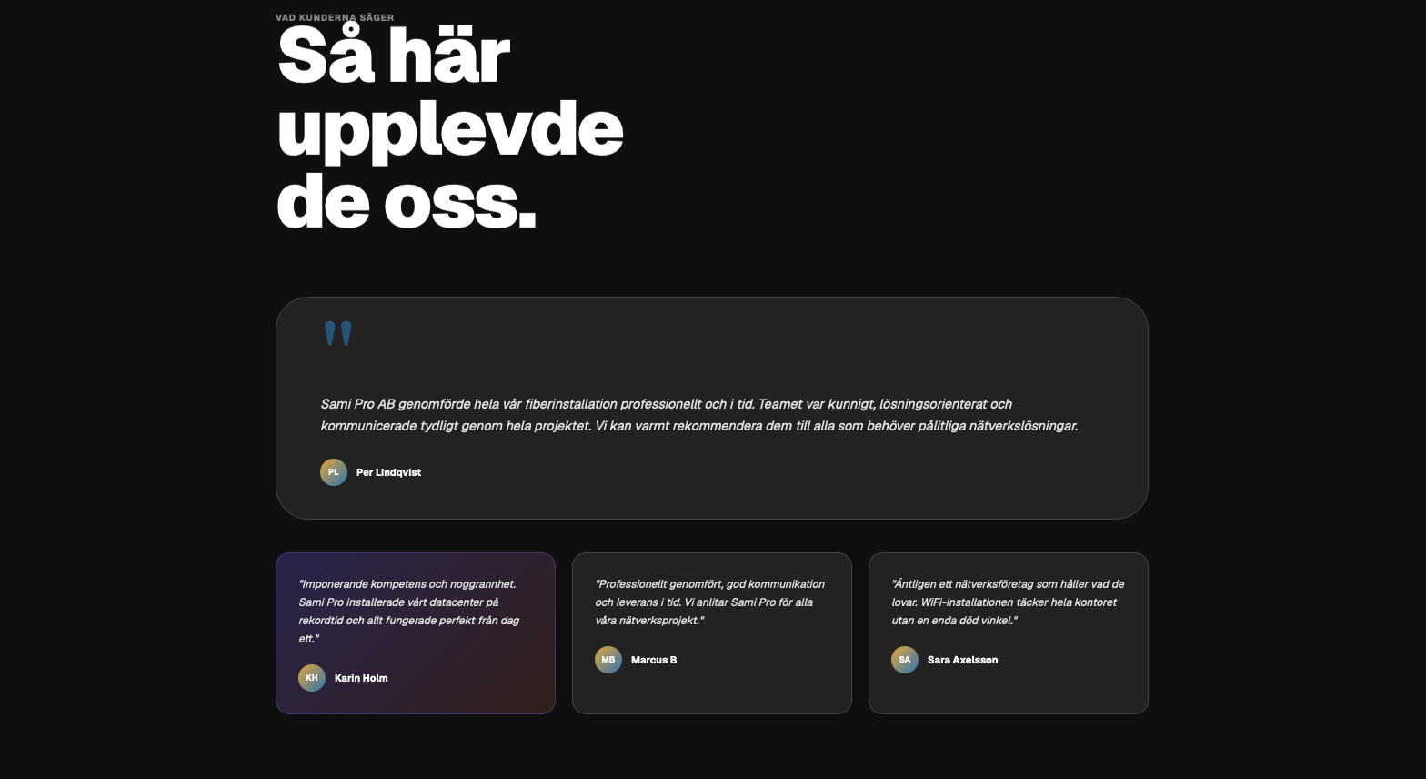 Sami PRO kundomdömen